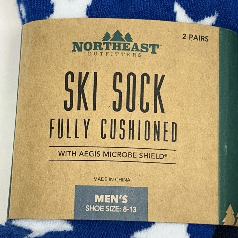 Northeast Outfitters Ski Socks Lot of 4 (2 Pair Each) Blue Snowsport Socks (I1)